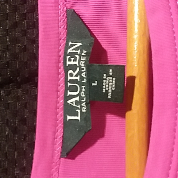 RALPH LAUREN Fuschia Lace-up Boat Neck Top - Picture 2 of 3